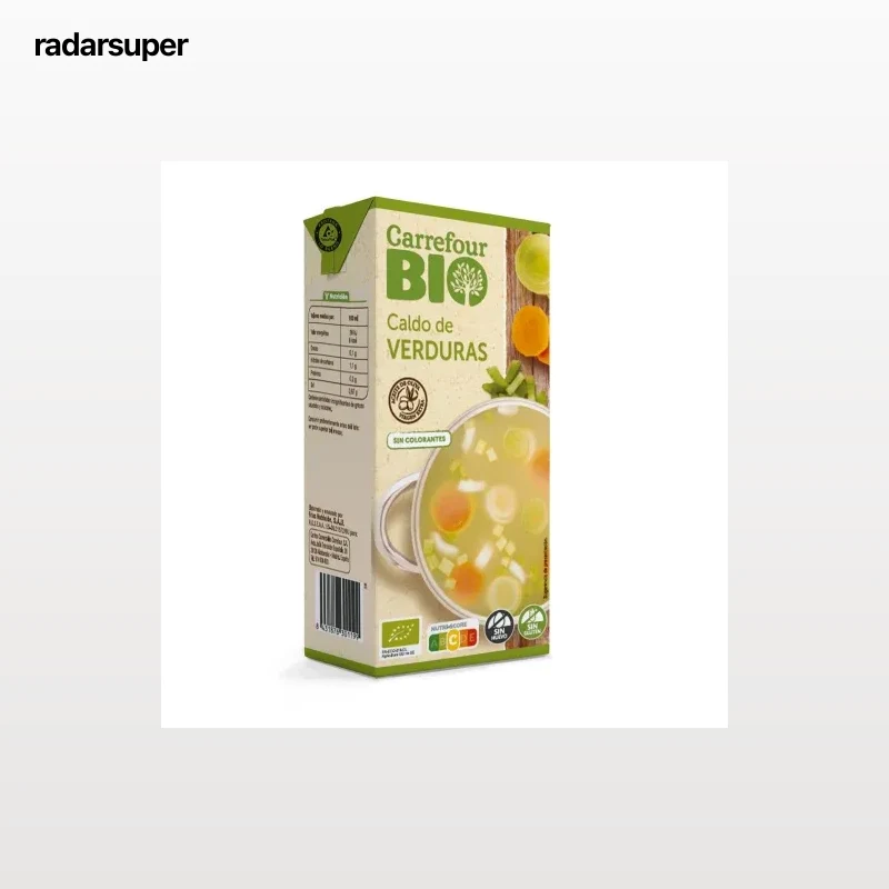 Caldo de verduras ecológico Carrefour Bio sin gluten brik 1 l.