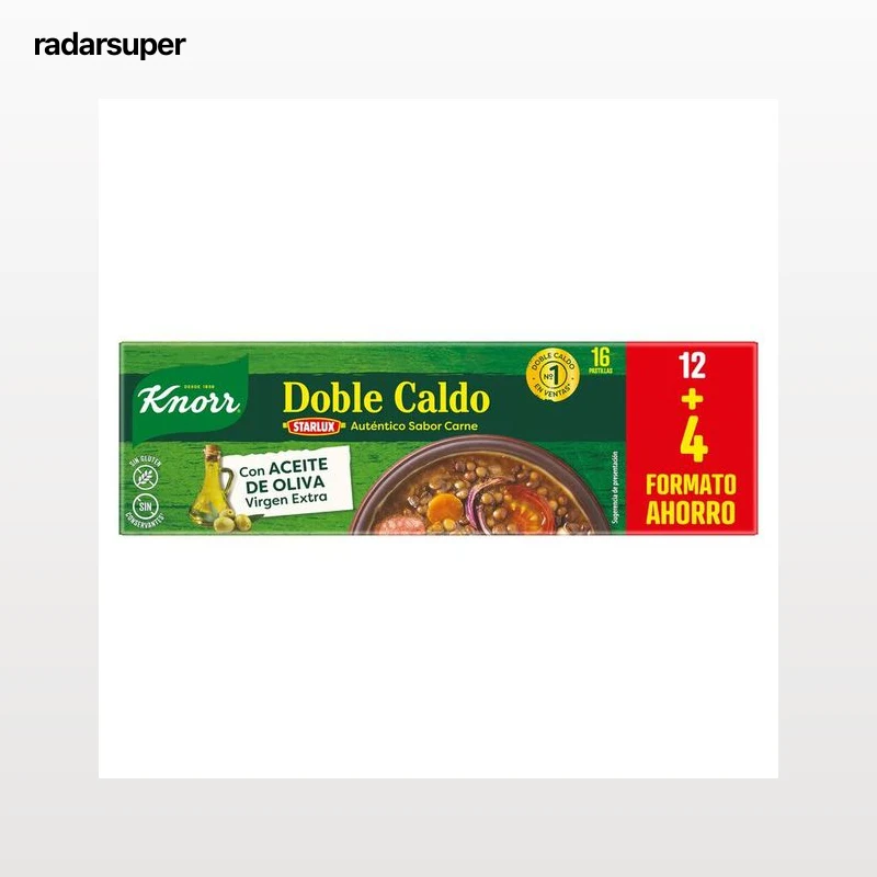 Caldo doble en pastillas s/gluten s/lactosa Knorr 12+4 unidades