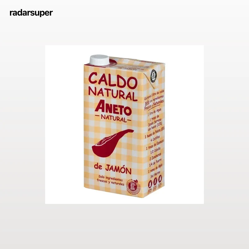 Caldo natural de jamón Aneto sin gluten y sin lactosa brik 1 l.