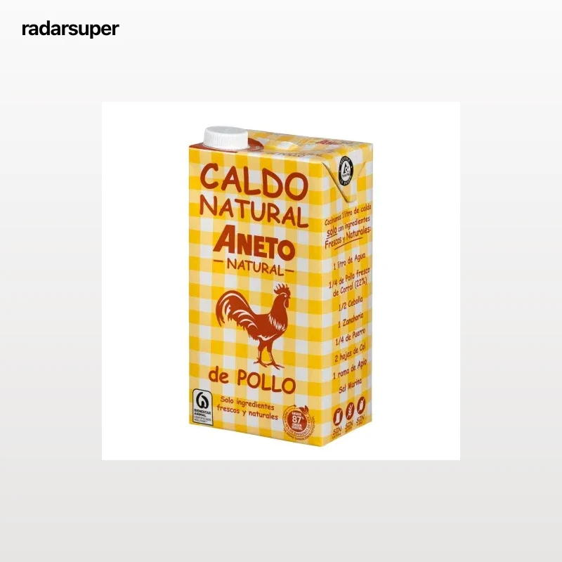 Caldo natural de pollo Aneto sin gluten y sin lactosa brik 1 l.