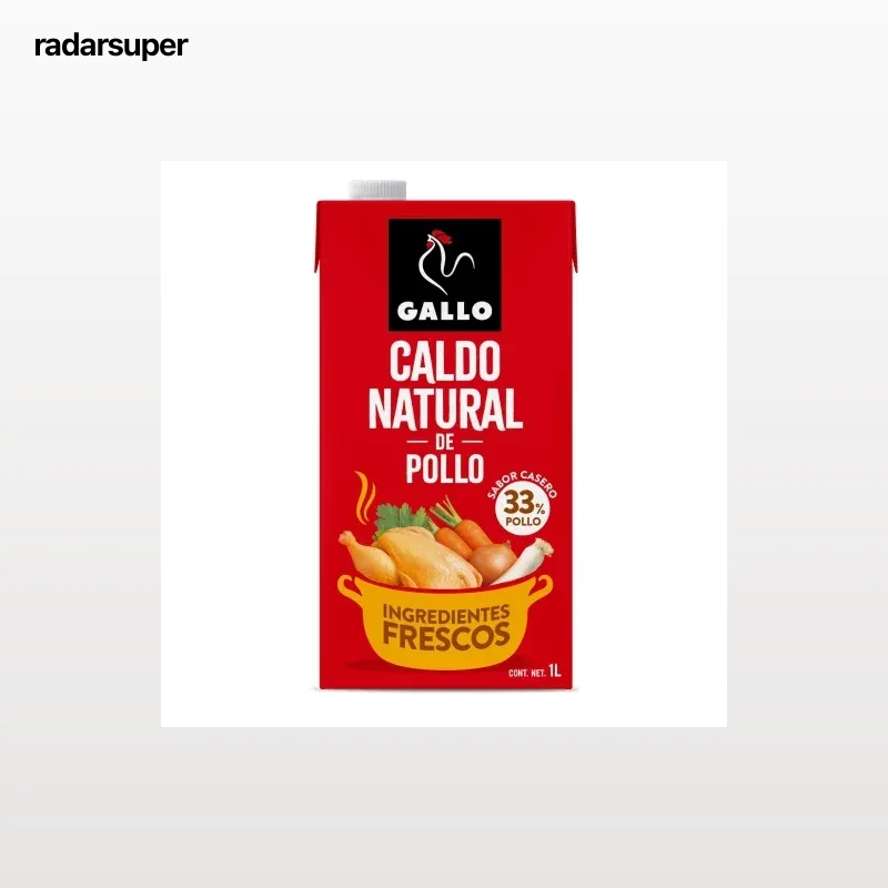 Caldo natural de pollo Gallo sin gluten y sin lactosa brik 1 l.