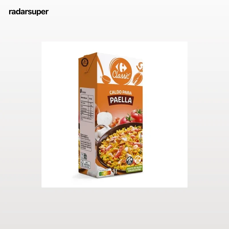 Caldo para paella Classic Carrefour sin gluten 1 l.