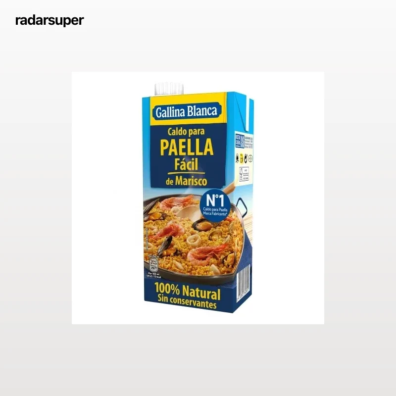 Caldo para paella fácil de marisco 100% Natural Gallina Blanca sin gluten brik 1 l.