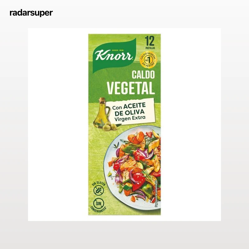 Caldo en pastillas vegetal sin gluten Knorr 12u