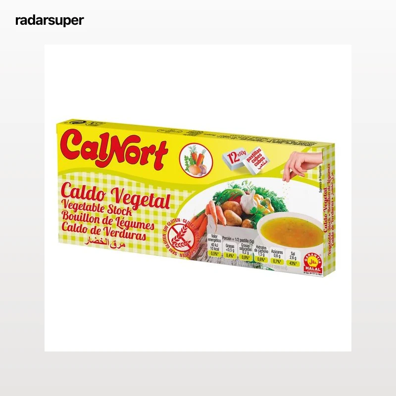 CALNORT Pastillas de caldo vegetal deshidratado 12 uds x 120 g.