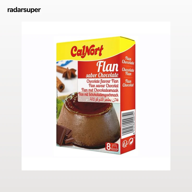 CALNORT Preparado en polvo para flan con sabor a chocolate 2 X 65 g.