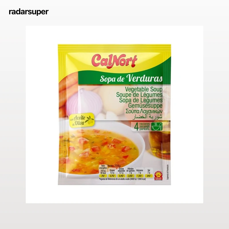 CALNORT Sopa de verdura deshidratada, con aceite de oliva y garantia Halal 51 g.
