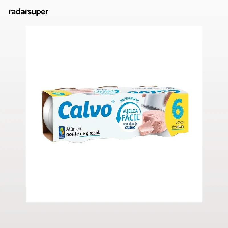 CALVO Atún claro en aceite de girasol lata de  pack de 6 uds. 52 g