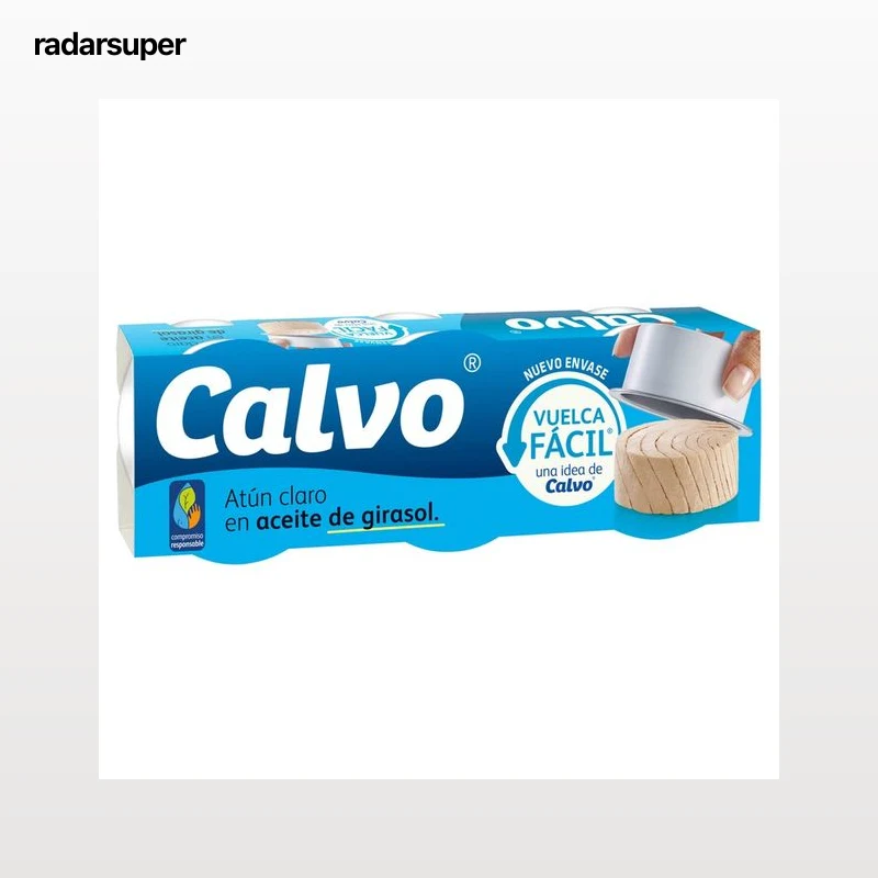 CALVO Atún claro aceite de girasol pack 3 uds., 52 g.