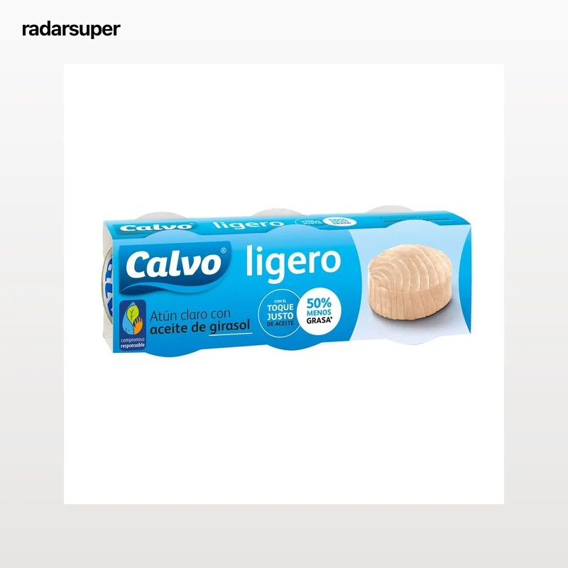CALVO Atún claro en aceite de girasol pack de 3 uds. de 56 g.