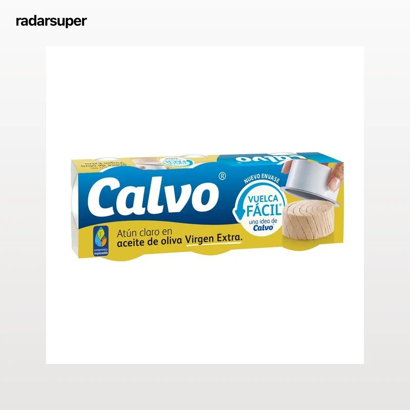 CALVO Atún claro en aceite de oliva virgen extra lata de pack de 3 uds. 52 g