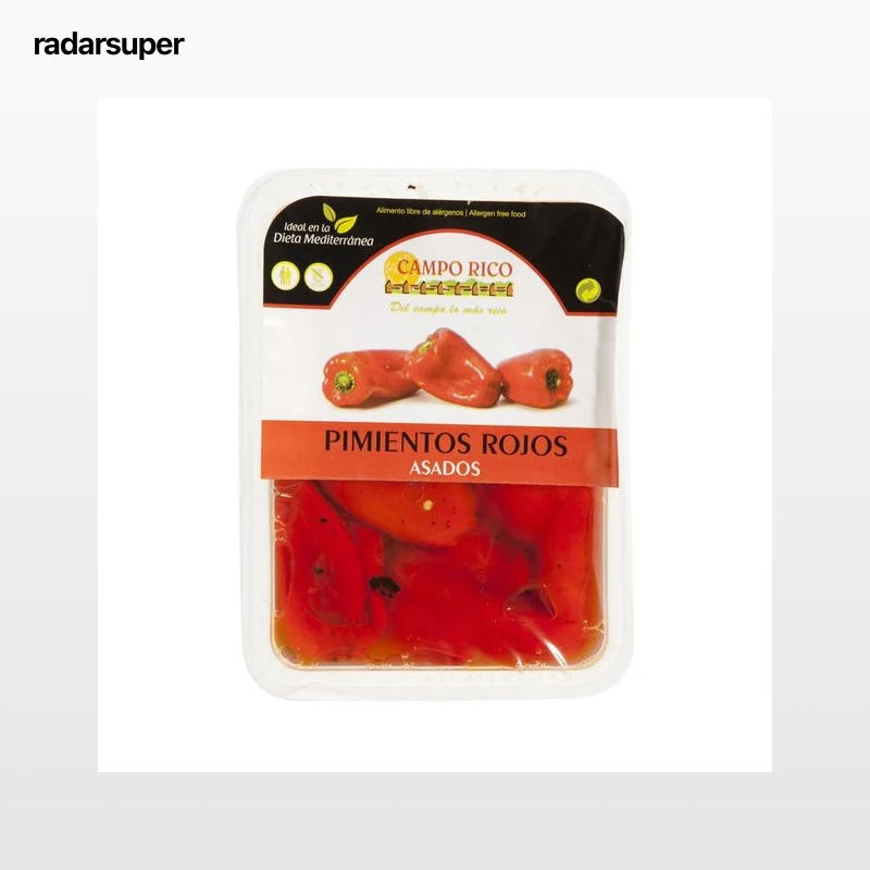CAMPO RICO Pimientos rojos enteros y asados CAMPO RICO 500 g.