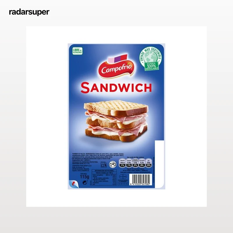 CAMPOFRÍO Fiambre de paleta de jamón, cortado en lonchas, especial sandwich CAMPOFRÍO 115 g.