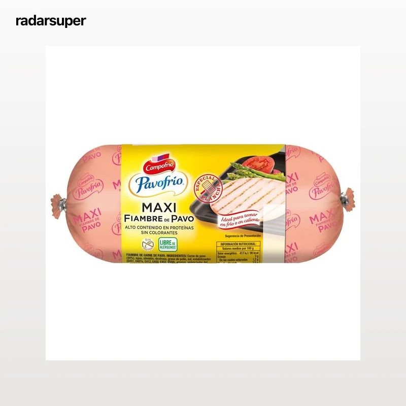 CAMPOFRÍO Fiambre de pavo sin colorantes, especial para plancha CAMPOFRIO Pavofrio 1 kg.
