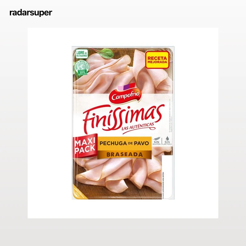 CAMPOFRÍO Finissimas Pechuga de pavo braseada cortada en finas lonchas 165 g.