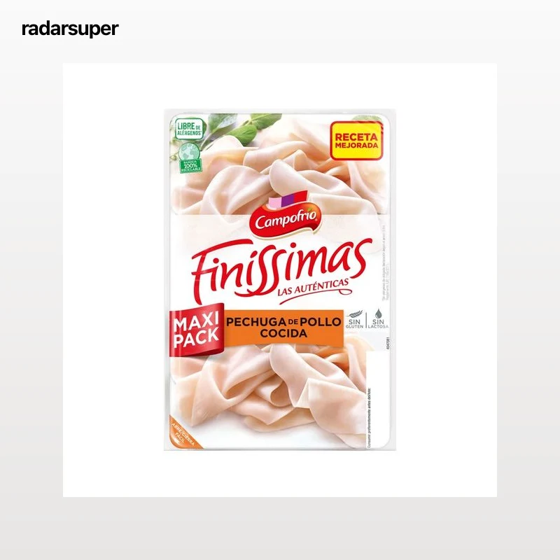 CAMPOFRÍO Finissimas Pechuga de pollo cocida cortada en finas lonchas 165 g.