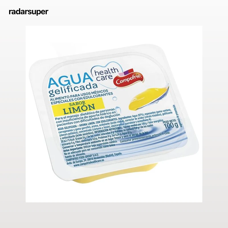 CAMPOFRÍO Healthcare Agua gelificada sabor limón 100 g.