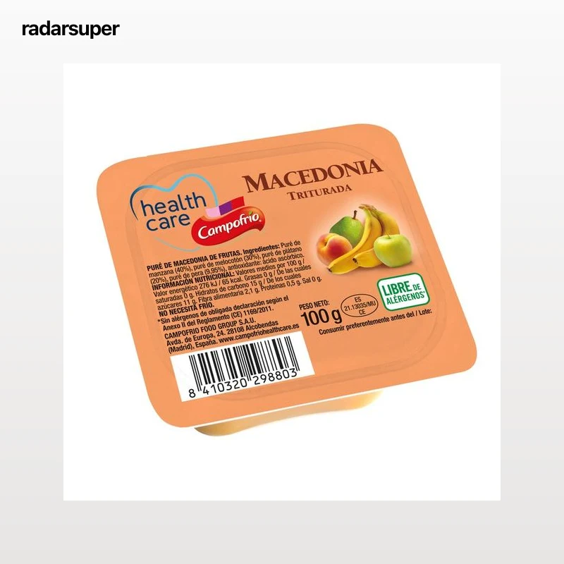 CAMPOFRÍO HealthCare Puré de macedonia de frutas 100 g.