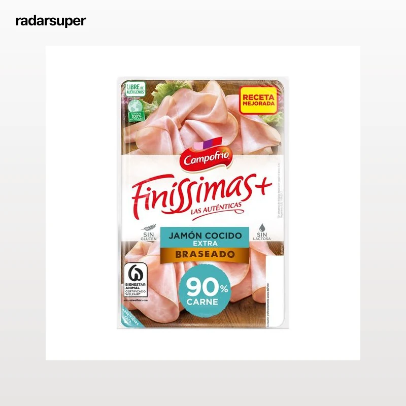 CAMPOFRÍO Jamón cocido braseado de categoria extra, cortado en lonchas finas CAMPOFRÍO Finissimas 115 g.