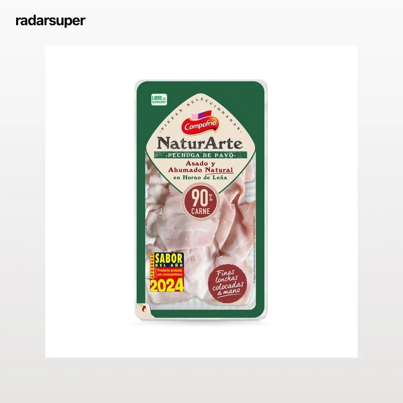 CAMPOFRÍO Pechuga de pavo asada y ahumada, cortada en finas lonchas CAMPOFRÍO Naturarte 90 g.