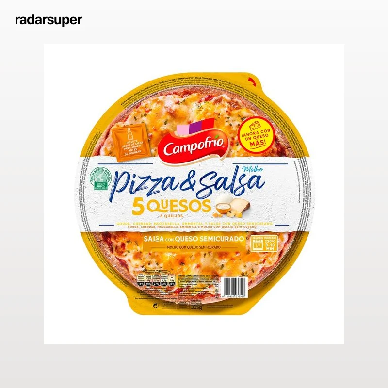 CAMPOFRÍO Pizza 4 quesos con salsa al queso manchego CAMPOFRÍO 360 g.