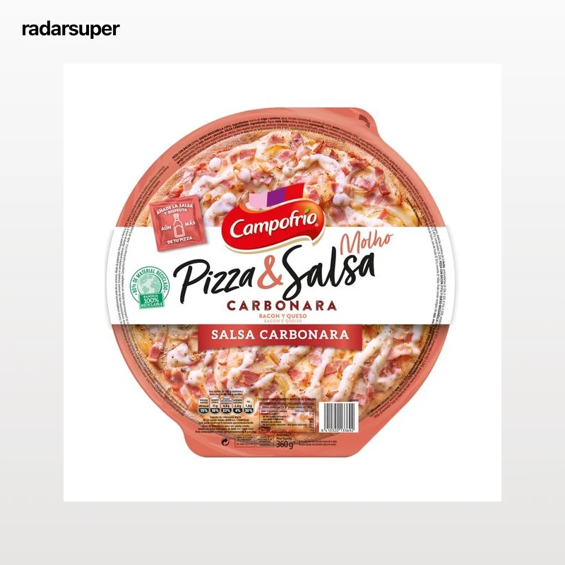 CAMPOFRÍO Pizza de bacon y cebolla con salsa carbonara CAMPOFRÍO 360 g.