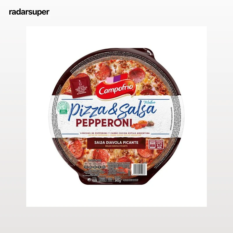 CAMPOFRÍO Pizza de pepperoni con salsa picante CAMPOFRÍO 355 g.