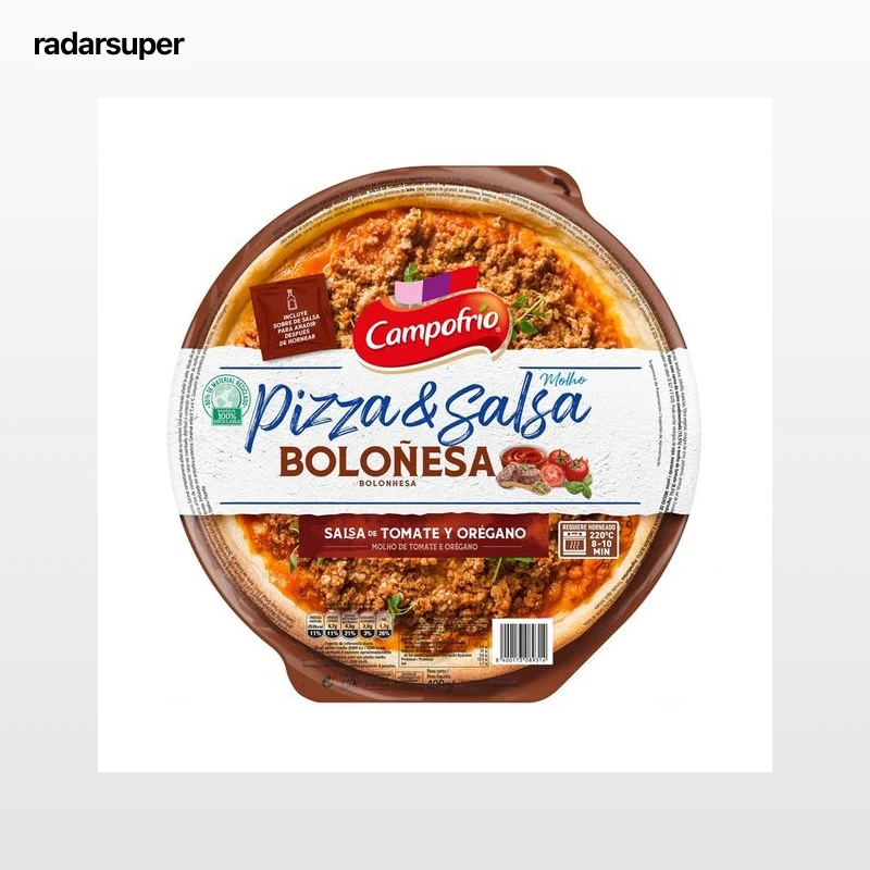 CAMPOFRÍO Pizza & salsa Pizza boloñesa con salsa de tomate y oregano 400 g.