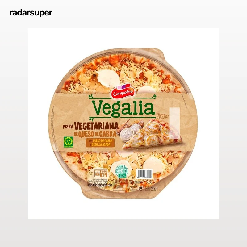 CAMPOFRÍO Pizza vegetariana con queso de cabra y cebolla asada CAMPOFRÍO Vegalia 360 g.