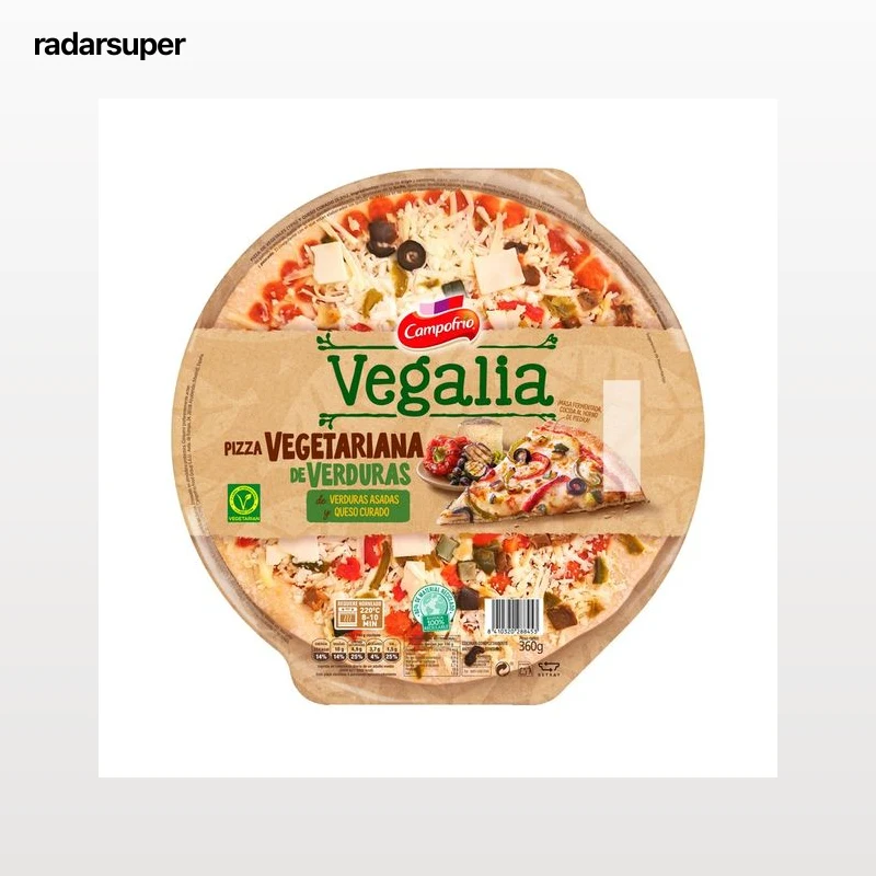 CAMPOFRÍO Pizza de verduras asadas y queso CAMPOFRÍO Vegalia 360 g.