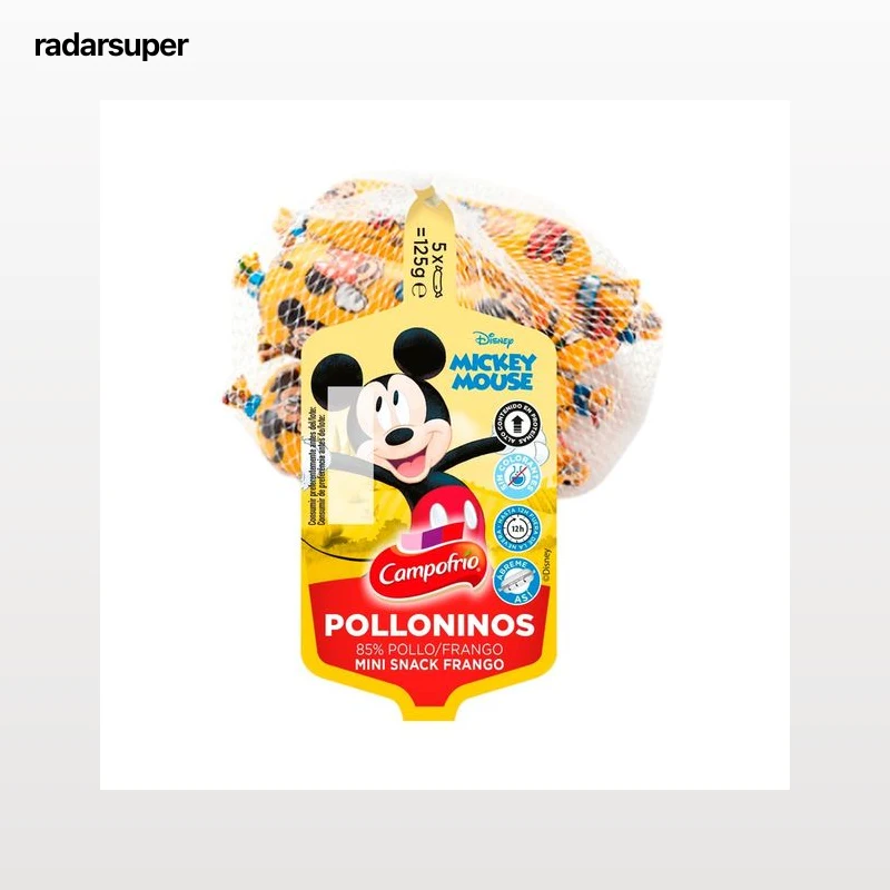 CAMPOFRÍO Polloninos (mini snacks de pollo cocido) 5 x 25 g.