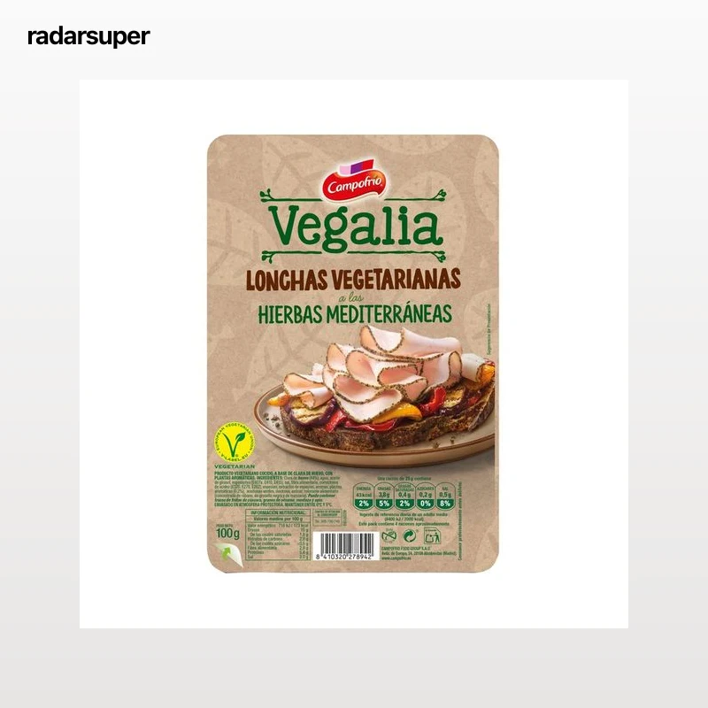 CAMPOFRÍO Producto vegetariano cocido a base de clara de huevo con hierbas mediterraneas CAMPOFRÍO Vegalia 100 g.