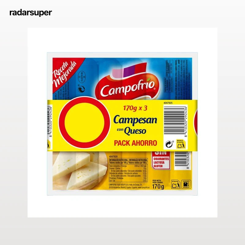 CAMPOFRÍO Salchichas Campesan 170 g x 3.