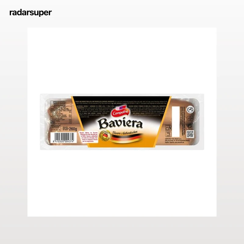CAMPOFRÍO Salchichas cocidas y ahumadas estilo Baviera 260 g.