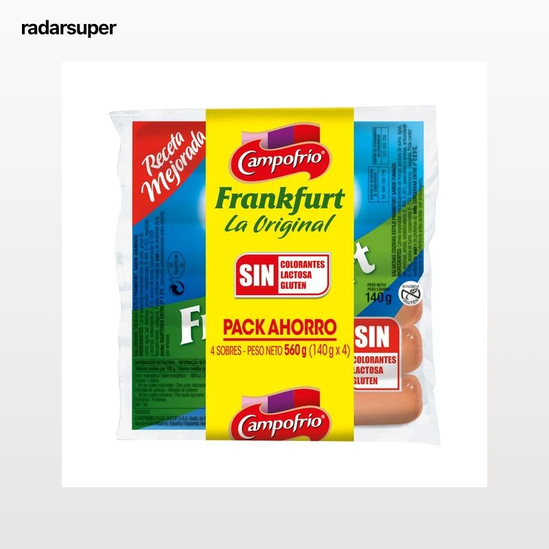 CAMPOFRÍO Salchichas cocidas tipo Frankfurt, sabor ahumado CAMPOFRÍO 4 x 140 g.