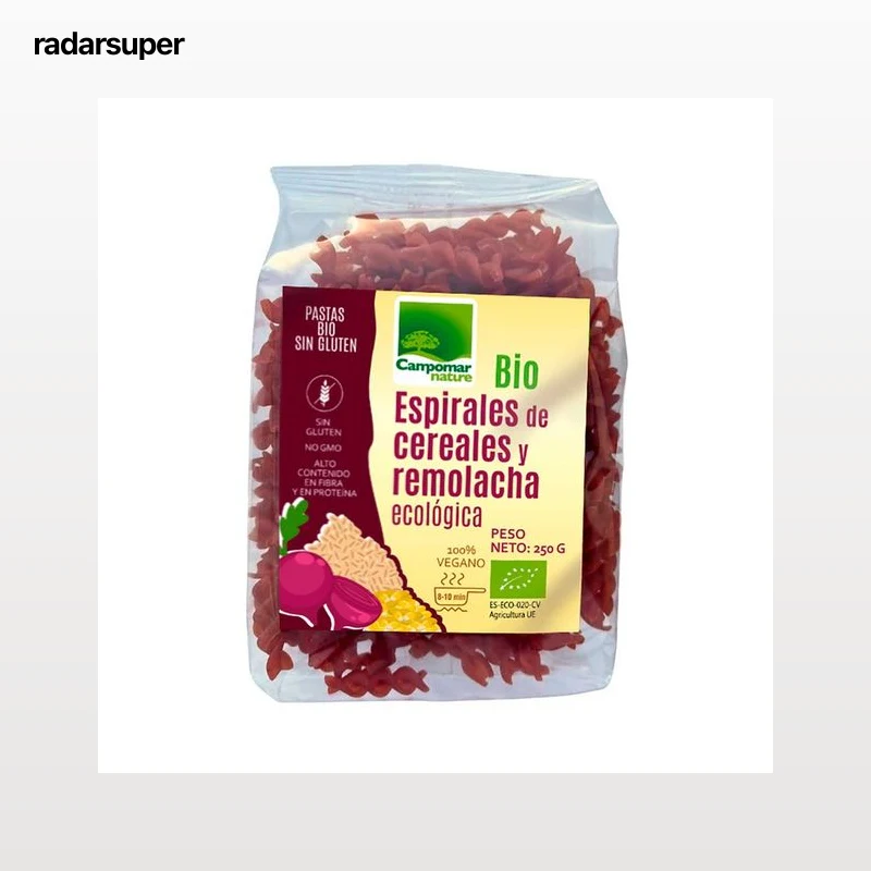 CAMPOMAR NATUR Bio Espirales de cereales y remolacha ecológica 250 g.