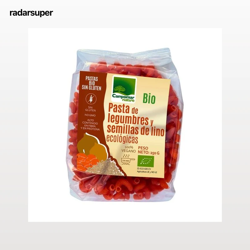 CAMPOMAR NATURE Bio Pasta de legumbres y semillas de lino ecológicas 250 g.