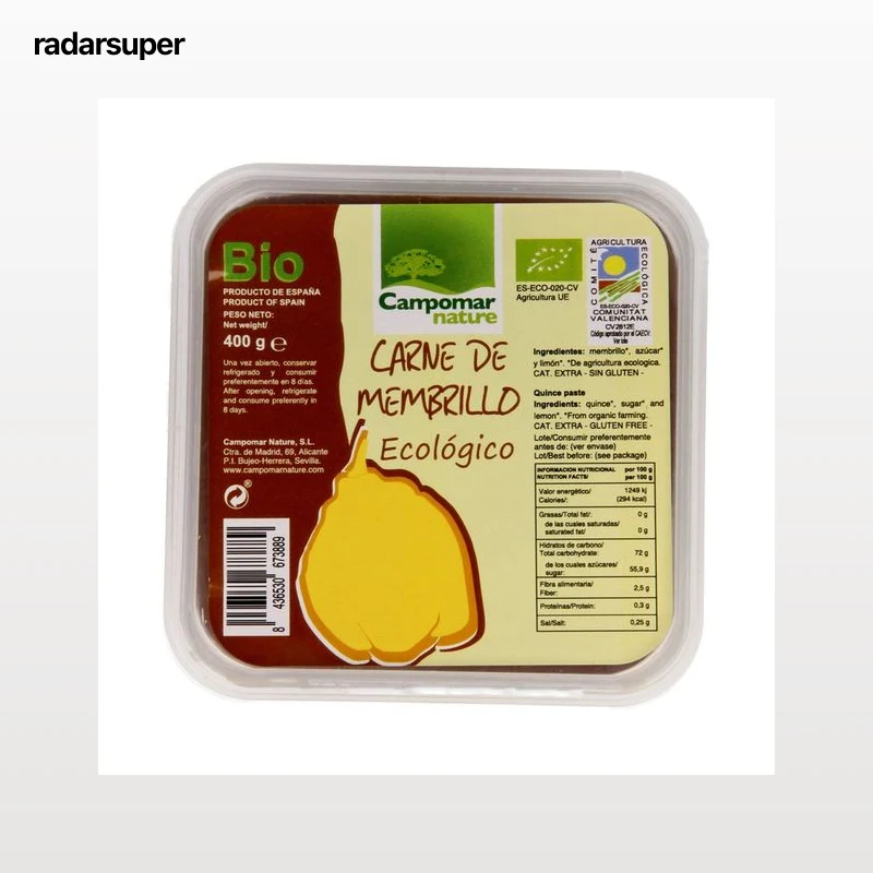 CAMPOMAR NATURE Carne de membrillo ecológico CAMPOMAR NATURE 400 g.