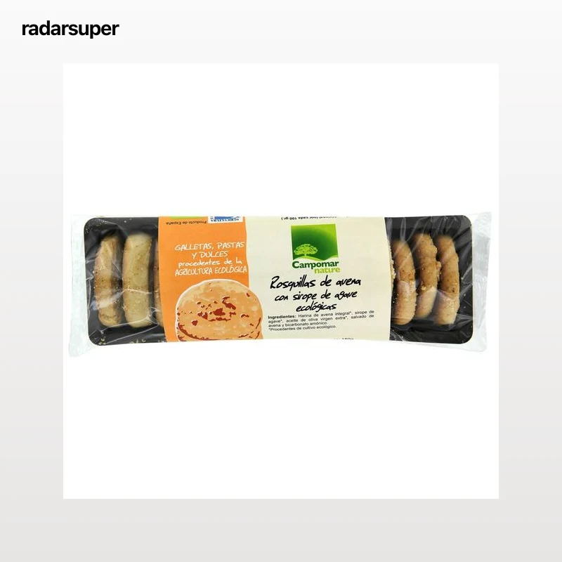 CAMPOMAR NATURE Rosquillas de avena con sirope de agave rcológicas CAMPOMAR Nature 150 g.