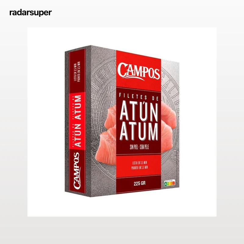 CAMPOS Filetes de atún sin piel, congelados CAMPOS 225 g.