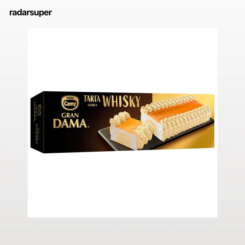 CAMY Tarta con helado sabor a whisky y helado mantecado cubierta de yema 820 ml.