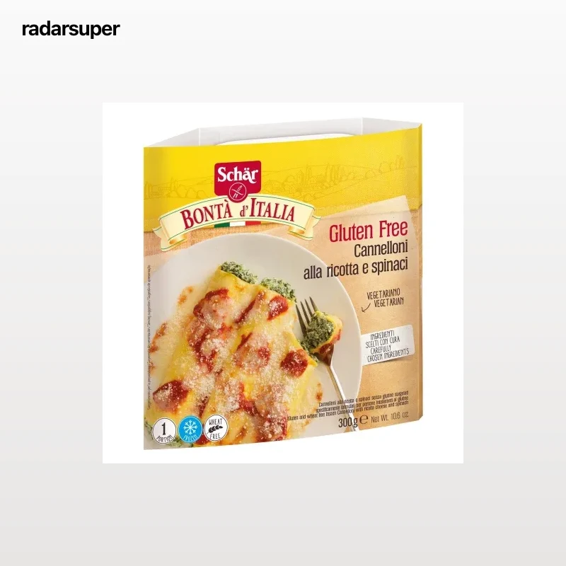 Canelones con espinacas sin glutén Schär sin gluten 300 g.