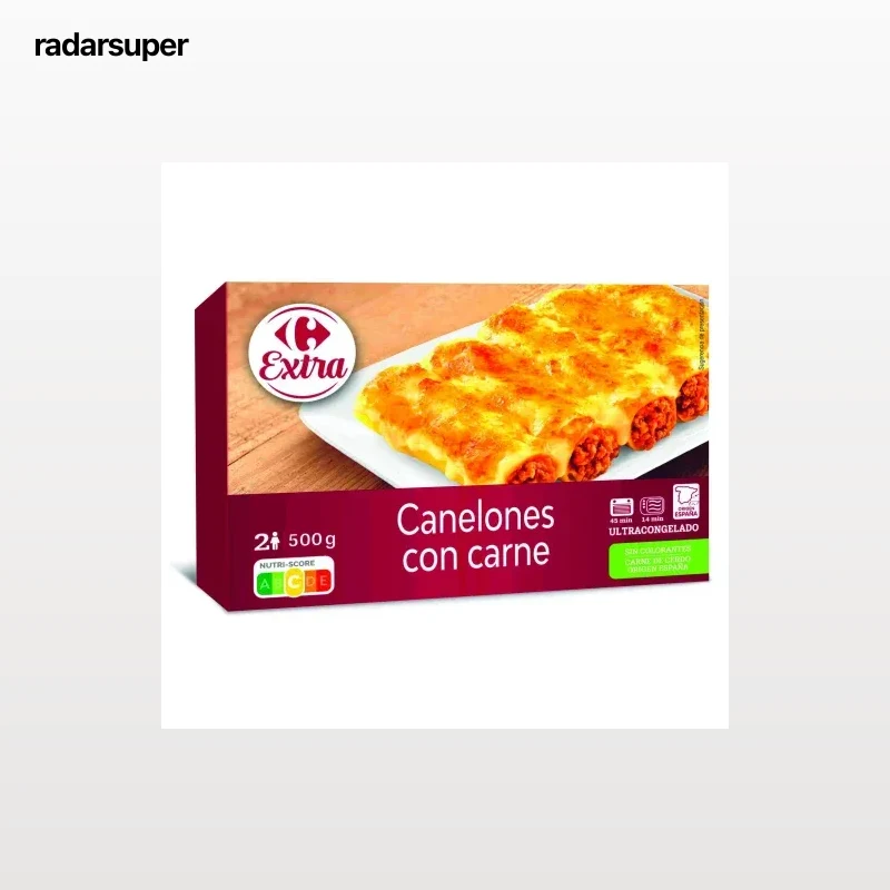 Canelones de carne de cerdo Carrefour Extra 500 g.