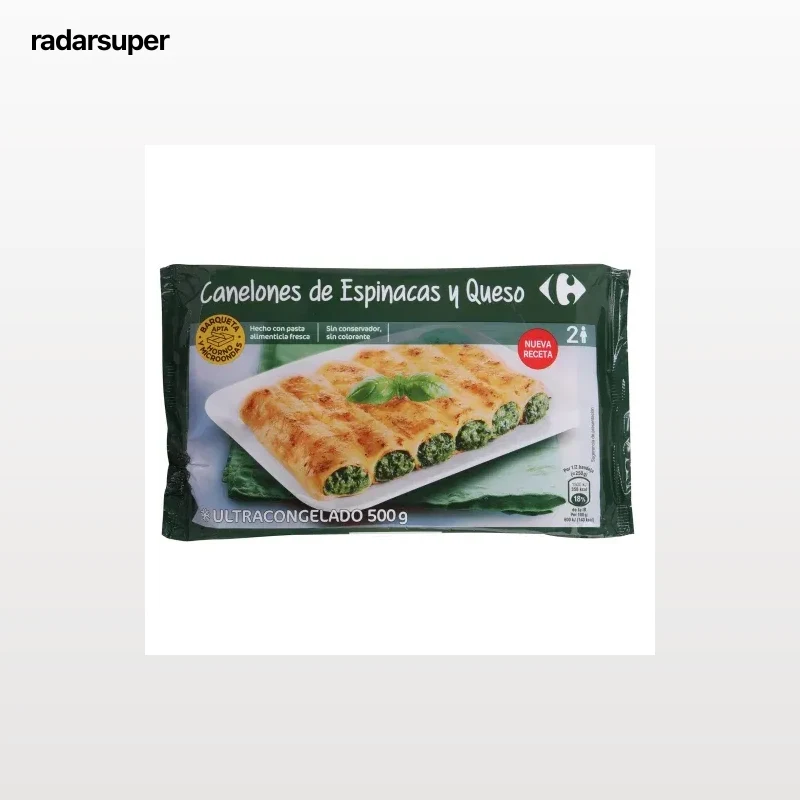 Canelones de espinacas y queso Carrefour 500 g.