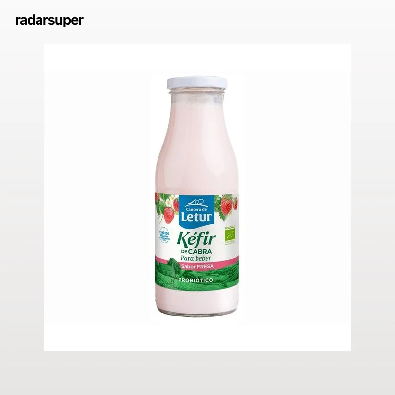CANTERO DE LETUR Kéfir líquido de leche ecológica de cabra con sabor a fresa 500 ml.