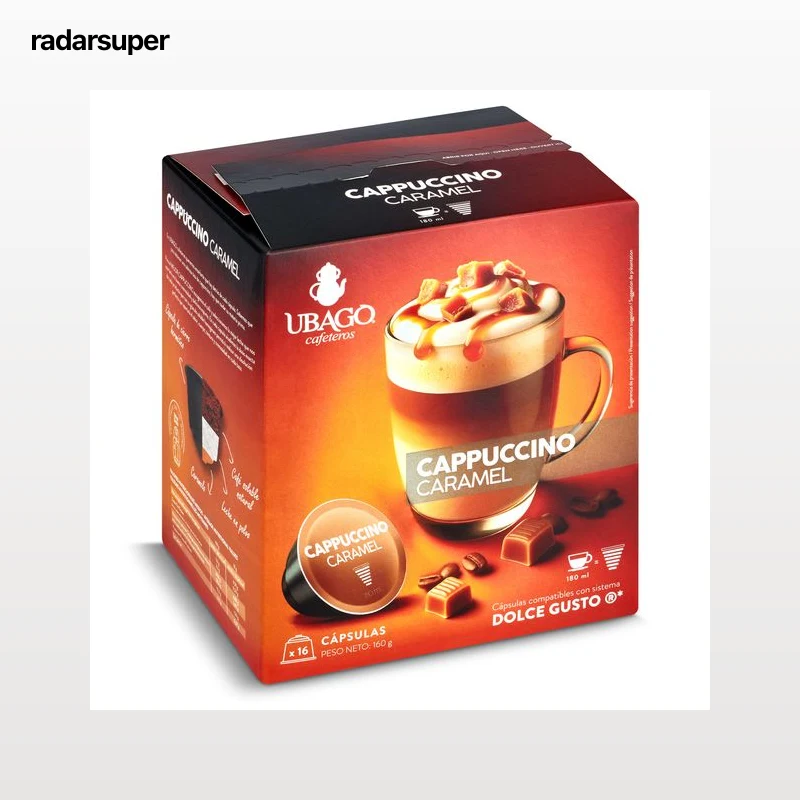 Cápsulas de café cappuccino con aroma a caramelo Ubago 16 unidades