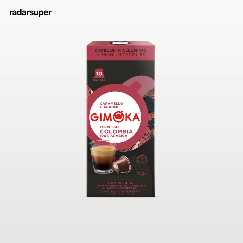 Cápsulas de café compatible Nespresso espresso colombia 100% arábica Gimoka 10 cápsulas