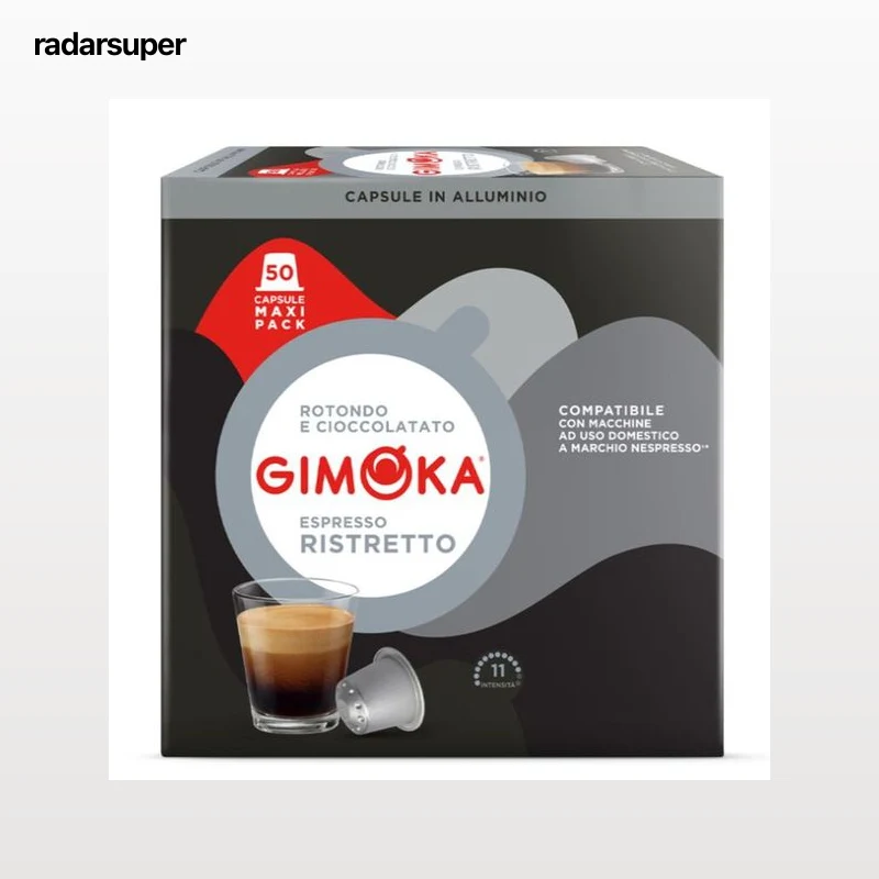 Cápsulas de café compatible con Nespresso espresso ristretto Gimoka 50 cápsulas