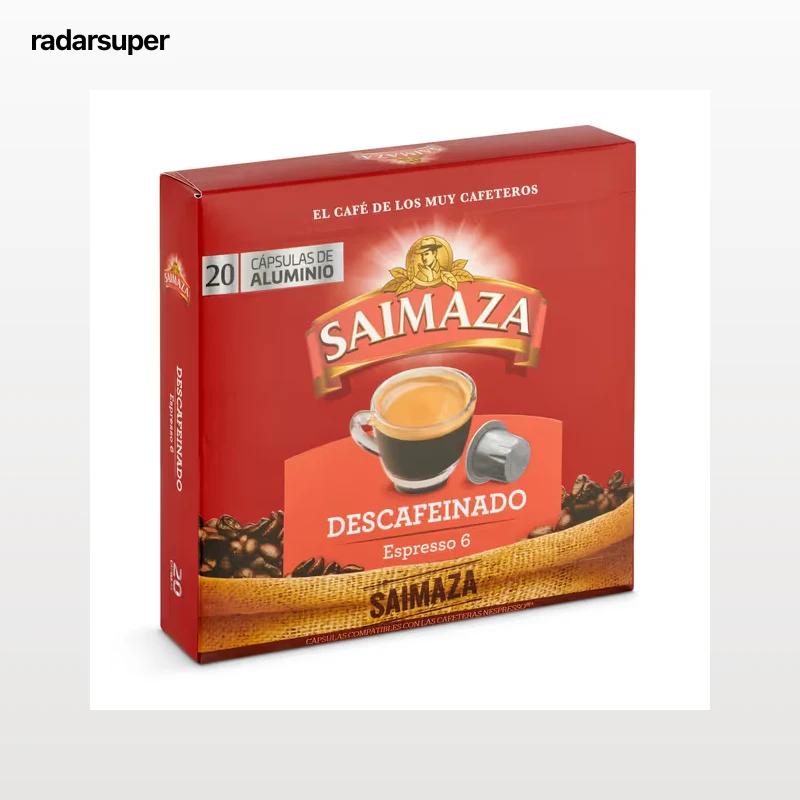 Cápsulas de café espresso descafeinado Saimaza 20 unidades