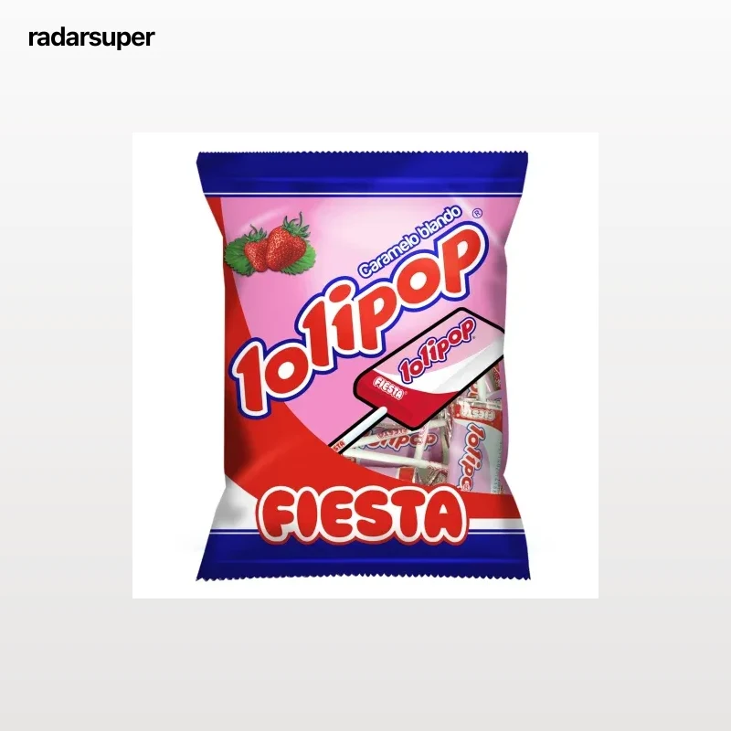 Caramelo con palo sabor fresa Lolipop Fiesta 7 ud.